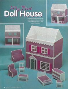 an advertisement for doll house with furniture and accessories in it's front page,