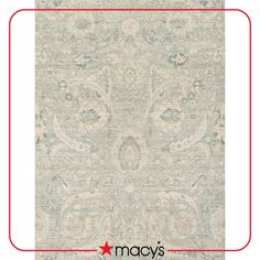 an area rug with a red border around it and the word macy's on top