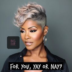 🌟 Embracing the Beauty of Natural Curls! 🌟 For you, yay or nay? Your crown, your glory! Let us know what you think of this stunning… | Instagram Short Asymmetrical Hairstyles Edgy Pixie Cuts, Elegant Pixie Hairstyles, Black Girls Hair, Black Hair Short Cuts, Black Instagram, Shaved Side Hairstyles