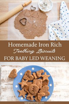 homemade iron rich teething biscuits for baby led weaning are on the table