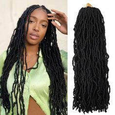 an image of a woman with long black dreadlocks on her head and another photo of