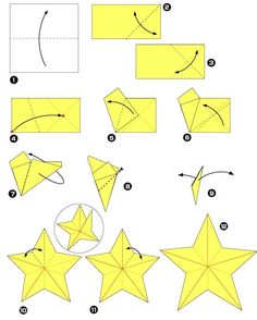 step by step instructions to make origami stars