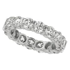 4.80 Carat Natural Diamond Eternity Ring G SI 18K White Gold 100% Natural Diamonds, Not Enhanced in any way Round Cut Diamond Eternity Band 4.80CT G-H SI 18K White Gold Prong style 3.80 grams 5 mm in width Size 7 16 stones MM40W.30 ALL OUR ITEMS ARE AVAILABLE TO BE ORDERED IN 14K WHITE, ROSE OR YELLOW GOLD UPON REQUEST. All Chains of Pendants and Necklaces Can be Requested in 16'' or 18'' Length. . This item is proudly handcrafted in the USA. Perfect gift on any occasion. This Item has passed hi Vintage Eternity Band, Diamond Eternity Band, Princess Cut Rings, Eternity Band Ring, Eternity Ring Diamond, Princess Diamond, Eternity Band Diamond, Anniversary Bands, Diamond Eternity