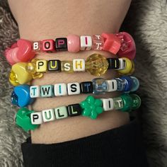 Bracelets With Words, Kandi Kid, Kandi Cuff, Kandi Patterns, Bead Charms Diy