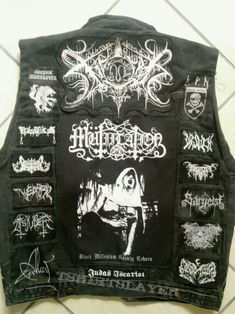 Black Metal Battle Jacket, Metal Patches