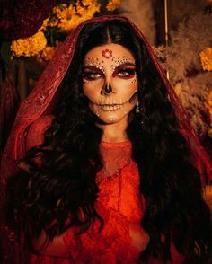 Catrina Costume Make Up, Catrina Outfit Costume Ideas, Dia De Los Muertos Makeup For Women, Simple Catrina Makeup, Halloween Dress Up Ideas, Catrina Costume, Catrina Makeup, Halloween Makeup Sugar Skull, Sugar Skull Costume