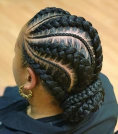 Chunky Side Braids Side Feed In Braids Hairstyles, Low Cornrow Bun, Simple Updo For Black Women, Braided Low Bun Hairstyles Black Women, Braids In A Bun Black Women, Cornrow Updo Hairstyles For Black Women, Braids To The Back With Bun, Feed In Braid Bun, Cornrow Bun Hairstyles Black Women