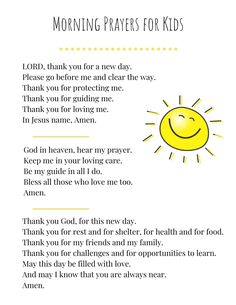 Morning Prayers For Kids, Morning Prayer For Kids, Prayers For Kids, Prayer For Kids, Gratitude Prayer, Prayer For My Son, Prayer For My Children, School Prayer, Positive Affirmations For Kids