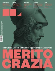 the front cover of an italian magazine with a portrait of a man wearing a helmet