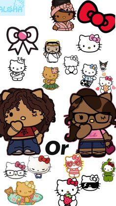 the hello kitty stickers are all different colors