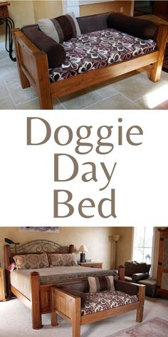 the doggie day bed is made from wood