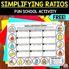 Math in Demand: Ratios School Cookie Bakery Activity Apple School, Free Math Resources, Math Test