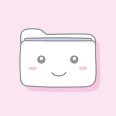 a pink background with a cute face drawn on it