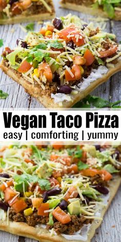 vegan taco pizza is an easy, comforting and yummy appetizer