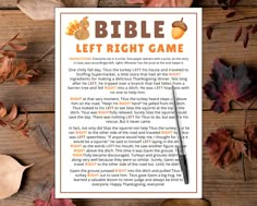 the bible let right game is on top of leaves