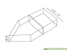 an open cardboard box with measurements for the top and bottom section, on a white background