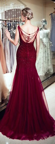 Fitted Burgundy Dress For Banquet, Fitted Sleeveless Burgundy Evening Dress, Fitted Burgundy V-neck Evening Dress, Fitted Burgundy Dress With Sweep Train, Fitted Floor-length Burgundy Dress, Burgundy Evening Gown, Gatsby Costume, Burgundy Evening Dress, Beaded Mermaid