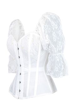 Elevate your bridal look with our White Mesh Overbust Corset. The delicate lace sleeves exude romance, while the breathable mesh fabric offers comfort and support. Perfect for any wedding dress, this corset enhances your silhouette and adds a touch of elegance to your special day. Style: Regular Length,Overbust Corset Features: Ribbon Lacing,Steel Busk,Mesh Panels,Lace Sleeves Colour: White Achievable Waist Reduction: 3-4" Fully Adjustable Structured Corset with Criss Cross Lacing Features Modes Structured Corset, Bridal Corset, Overbust Corset, Bridal Look, White Mesh, Mesh Panel, Lace Sleeves, Bridal Looks, Mesh Fabric