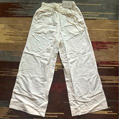 Brand New, I Get Clothes For Myself And Am Hesitatnt To Return And Thus Selling. Linen Blend Trousers, Wide Leg And Best For Summers Not See Through But Recomment Wearing A Nuder Color Inner. Color Is Between White And Cream More Like An Off White. Trousers Wide Leg, Ribbed Flares, Thick Leggings, Satin Romper, H&m Leggings, Satin Jumpsuit, Linen Blend Pants, Lace Romper, M Pants