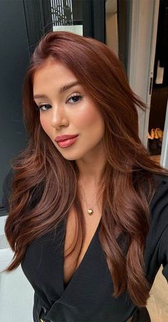 Rich Copper Brown Hair, Copper Brown Hair On Brown Skin, Chestnut Red Brown Hair, Red Chestnut Hair Color, Auburn Dark Hair, Chestnut Hair Colour, Soft Auburn Hair Color Loreal Hicolor, Dark Chocolate Copper Hair, Dark Brown To Copper Hair