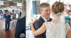 the bride and groom are having their first dance together