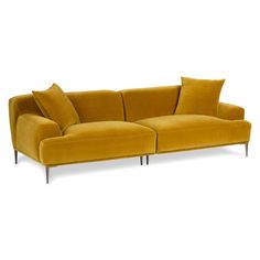 Abisko Sofa, Gold Ottoman, Small Apartment Sofa, Yellow Couch, Contemporary Sofas, Ny Apartment, Gold Sofa, Modern Sofa Couch, Small Living Spaces