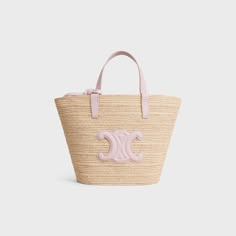 Celine Raffia Bag, Celine Summer Bag, Luxury Pink Straw Bag With Braided Handles, Beige Basket-shaped Straw Bag, Celine Clothes, Celine Drawstring Bag, Fluffy Light, Cloth Store