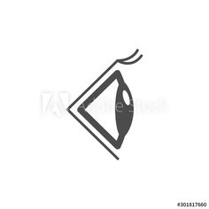 an eye icon on a white background, with the shadow coming out from behind it