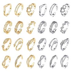 24Pcs Open Toe Rings Set for Women Adjustable Toe Band Knuckle Ring Arrow Knot Star Moon Finger Tail Foot Rings Summer Beach Foot Jewelry Product Details Package Dimensions ‏ : ‎ 10.91 x 3.07 x 0.47 inches; 1.13 ounces Department ‏ : ‎ womens Date First Available ‏ : ‎ July 24, 2024 Brand, Seller, or Collection Name: YVOETN Metal: Stainless Steel Material: Metal Gem Type: No Gemstone Ring size: One Size 24Pcs Open Toe Rings Set for Women Adjustable Toe Band Knuckle Ring Arrow Knot Star Moon Finger Tail Foot Rings Summer Beach Foot Jewelry Rings Summer, Rings Set For Women, Foot Ring, Arrow Ring, Beach Anklets, Simple Band, Silver Toe Rings, Knuckle Ring, Packing Jewelry