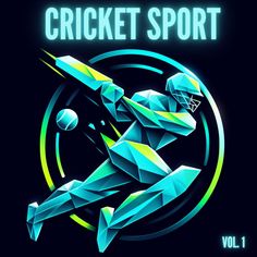 the cover art for cricket sport vol 1, featuring a stylized image of a man hitting a ball