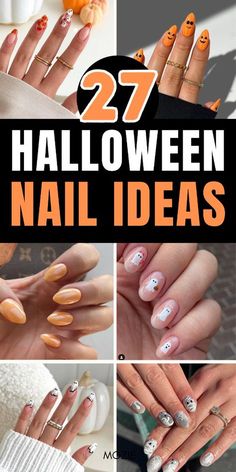 Nails Halloween Black, October Nails Halloween, Rose Nail Design, Pumpkin Spice Nails, Festive Nail Designs, Halloween Nails Easy