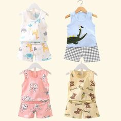 Cute Summer Set: Stylish Comfort for Your Little Ones Make this summer unforgettable for your kids with our delightful Cute Summer Set—a perfect combination of a print sleeveless top and matching shorts. Designed for children aged 9 months to 7 years, this set is the ideal addition to their summer wardrobe. Key Features: Breathable Cotton Material: Crafted from pure cotton, this set boasts a delicate texture that is lightweight and breathable. Your little ones will stay comfortable and cool, even on the warmest days. Sweat Absorption and Moisture Wicking: The fabric's exceptional sweating and moisture-absorbing properties ensure that your child stays dry and comfortable during their summer adventures. Durability and Colorfastness: This set is resistant to pilling, maintaining its quality w Feminine Style Summer, Girls Sports Wear, Prince Clothes, Boys Nightwear, Kids Vest, Sports Wear Women, Shorts Sets, Vest Tops, Printed Sleeveless Top