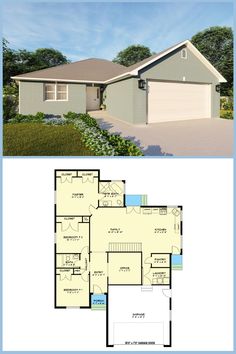 This charming 3-bedroom, 1-story ranch house features a stylish hip roof and a classic brick exterior. With a functional layout and cozy appeal, it's the perfect blend of comfort and curb appeal. Explore this floor plan for a home that feels both timeless and inviting!