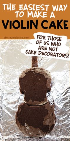 an advertisement for the easter way to make a volin cake with chocolate frosting