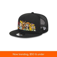 in stock Fun Black Hat With Flat Brim, Fun Black Flat Brim Hat, Fun Black Visor Hat, Scooby Gang, Snapback Hat, Snapback Hats, Scooby Doo, New Era, Pick Up