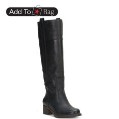 in stock Wide Calf Riding Boots, Black Riding Boots, School Looks, Wide Calf, Black Leather Boots, Riding Boots, Lucky Brand, Knee High, Pick Up