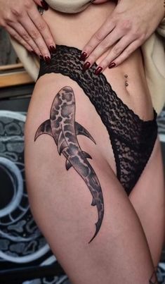 Colorful Sea Tattoo, Shark Tattoo Ideas, Sea Life Tattoos, Cream Tattoo, Sea Tattoo, Shark Tattoo, Ocean Tattoos, Nautical Tattoo, Shark Tattoos