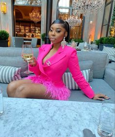 Unlock Inspiration, Follow MsKellie2You for a World of Captivating Content! Twentea Party, Friendship Vibes, Brunch Fits, Pink Ladies Outfit, Breakfast Outfit, Pink Birthday Dress, Blazer Dress Outfits, Throwing Fits, Lounge Club