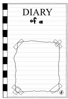 a piece of lined paper with the words diary of a child written on it in black and