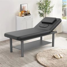 Combining luxurious comfort with superb craftsmanship, this stationary professional massage bed is ideal for professional physical therapists, physical therapy students and home users. Featuring professional-grade craftsmanship, this massage bed includes a sturdy metal frame, 2.9" thickened round legs and reinforced corner blocks for structural stability. The 0.46" back reinforced corner blocks allow the backrest to be secured at different angles. The upholstered cushion is made of 4.4" thick hi Bed Tattoo, Spa Bed, Medical Office Decor, Food Pantry Organizing, Adjustable Bed Base, Massage Bed, Professional Massage, Beauty Lash, Deck Box Storage