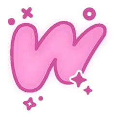 the letter n is pink with stars around it