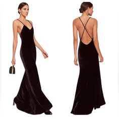 Reposhing This Item I Purchased From @Ninimart. Fits Beautifully On (Would Fit Up To Size 4) - Just Didn't Work For My Intended Event. Would Be Great For A Black Tie Or Formal Wedding Guest Dress. Message Me Or Leave Any Comments Below! Black Velvet Gown, Formal Wedding Guest Dress, Velvet Slip Dress, Velvet Gown, Velvet Maxi Dress, Georgette Dress, Black Halter Dress, Cocktail Gowns, Reformation Dress