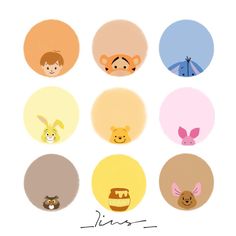 a bunch of animals that are in the middle of some circles