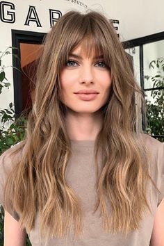 Wavy Hair And Bangs, Long Haircuts With Bangs, European Hair, Trending Haircuts, Haircuts For Long Hair