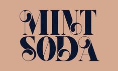 the word mint sopa written in black ink on a pink background with an ornate font pattern