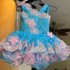 Light Blue And Pink 12-24 Month Glitz Pageant Dress Covered In High Quality Crystal And Light Rose Rhinestones. Toddler Pageant Dress, Toddler Pageant Dresses, Glitz Pageant Dresses, Toddler Pageant, Glitz Pageant, Light Rose, Pageant Dress, Rose Lights, Dress Cover