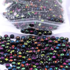 PRICES MAY VARY. [Adequate Quantity] There are 1000 pcs black mixed round letter beads, from A to Z. These flat round letter beads is great for countless design possibilities, you can use letter beads for jewelry making,bracelets making, necklaces, earrings and other DIY crafts. [Premium Material] Letter beads are made of acrylic plastic, acrylic alphabet beads are light weight, sturdy. These beads for jewelry making have smooth surface and not easy to fade.Letter beads are suitable for all kind Bracelets Making, Making Necklaces, Diy Collier, Making Bracelets, Alphabet Beads, Fluorescent Colors, Jewelry Making Bracelet, Chic Gifts, Acrylic Plastic