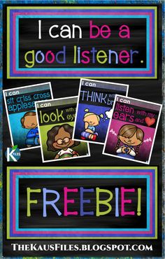 i can be a good listener poster with pictures of children's books on it