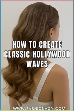 Dive into the world of vintage glamour with this instructional pin, providing a comprehensive guide on creating Classic Hollywood Waves, ensuring you exude elegance and sophistication with every curl. Hollywood Waves Updo Vintage Hair, Classic Hollywood Waves Long Hair, Hair Down Party Hairstyles, Classic Wavy Hair Vintage Curls, Side Swept Hollywood Waves Wedding, How To Get Old Hollywood Waves, Elegant Curls Wedding, Hollywood Style Curls, Vintage Hair Curls Tutorial