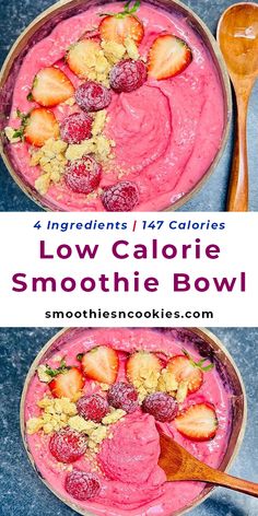 Low Calorie Smoothie Bowl Low Calorie Smoothie Bowl, Homemade Smoothie Bowl, Smoothie Bowls Recipe Easy, Protein Smoothie Bowl, Low Calorie Smoothies, Smoothies Healthy